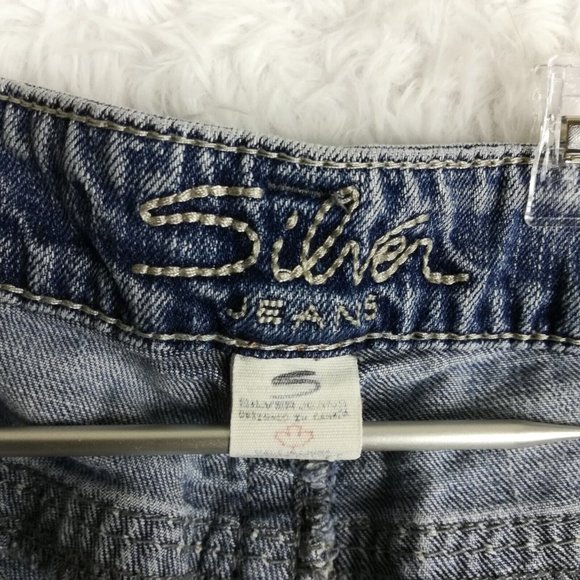 Silver Womens Jeans Eden Flare Blue Denim Light Wash Low Rise Embroidered 29 - Picture 12 of 15